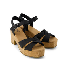Isla Heeled Sandal Black Leather
