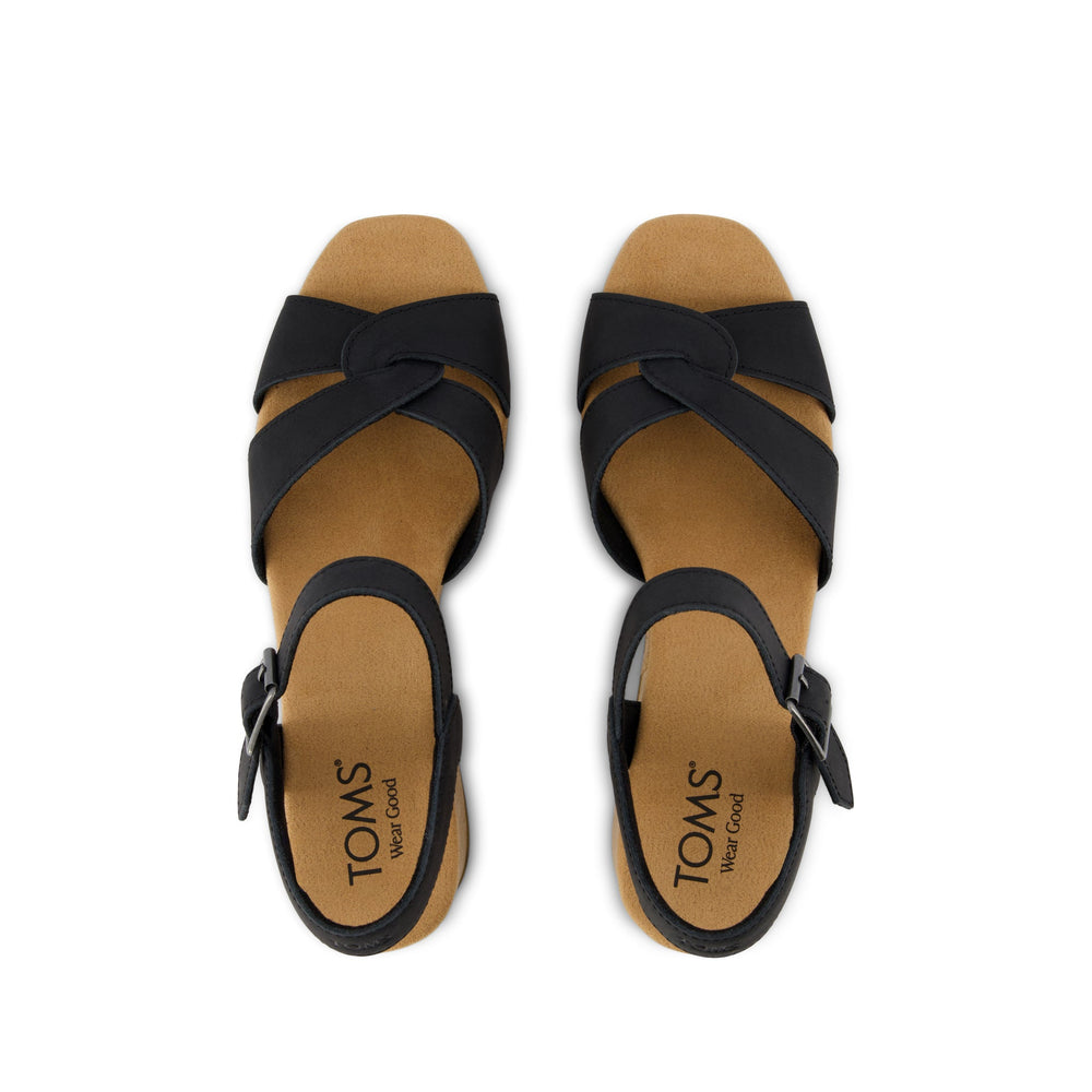 Isla Heeled Sandal Black Leather
