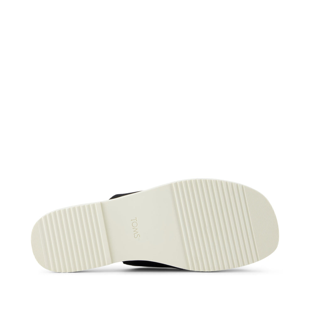 Mae Crossover Slide Sandal Black Heavy Canvas