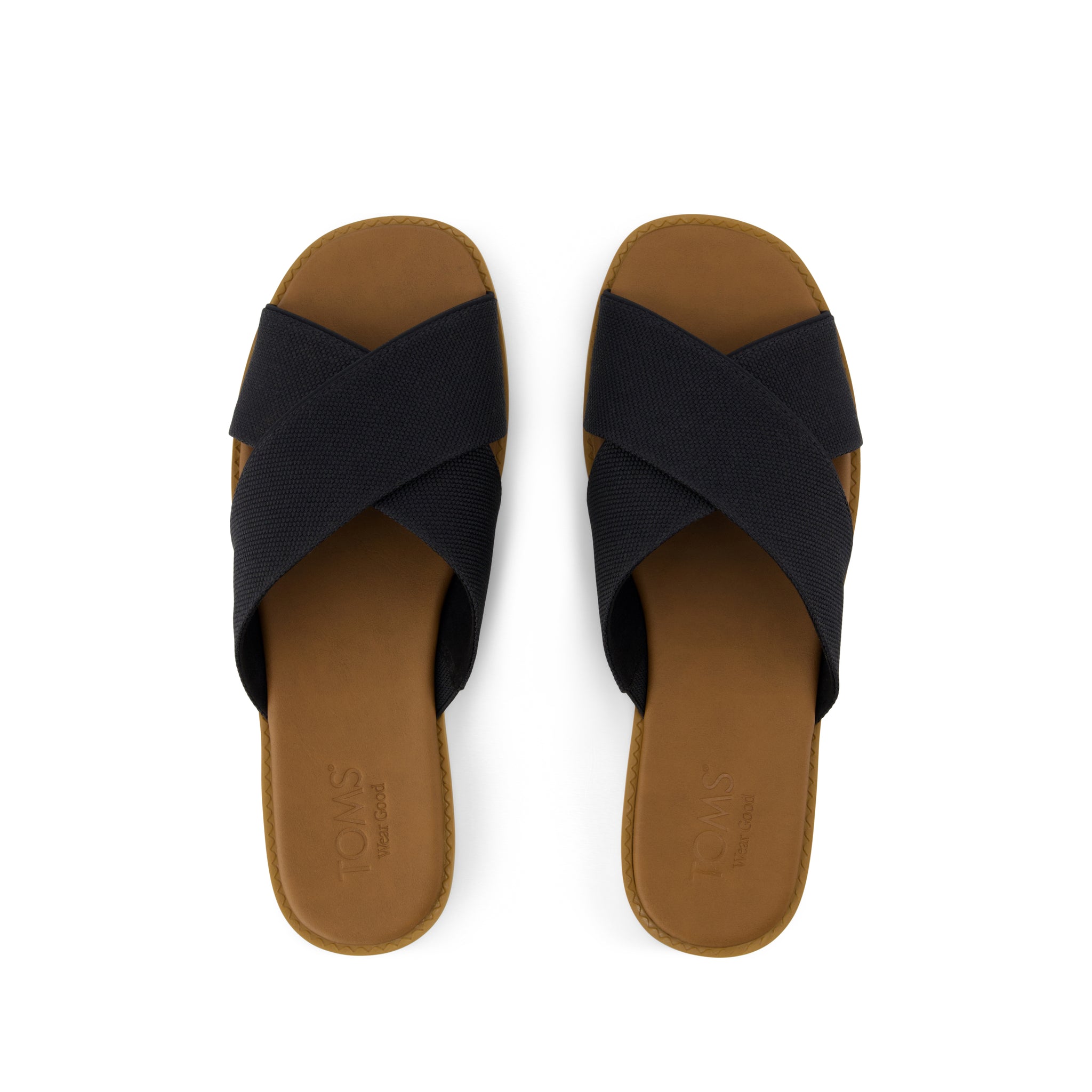 Mae Crossover Slide Sandal Black Heavy Canvas