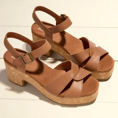 Isla Heeled Sandal Brown Sugar Leather