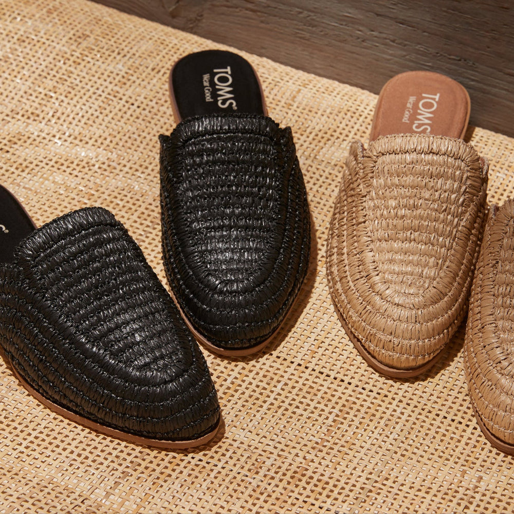 Jade Flat Black Raffia
