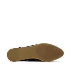 Jade Slingback Flat Black Leather