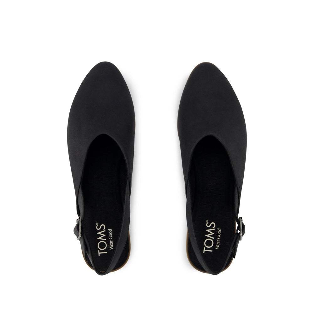 Jade Slingback Flat Black Leather
