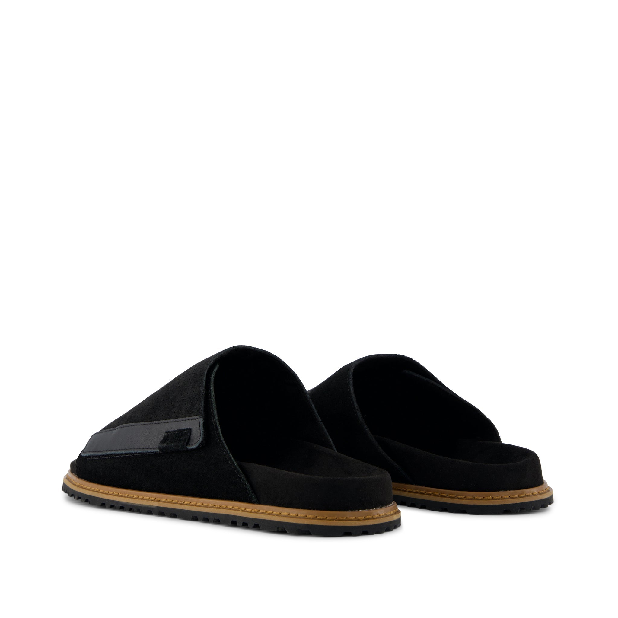 Danilo Slide Sandal Black Perforated Suede