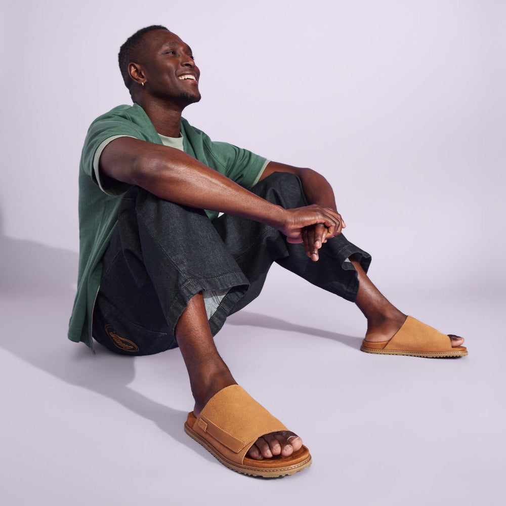 Danilo Slide Sandal Tan Suede