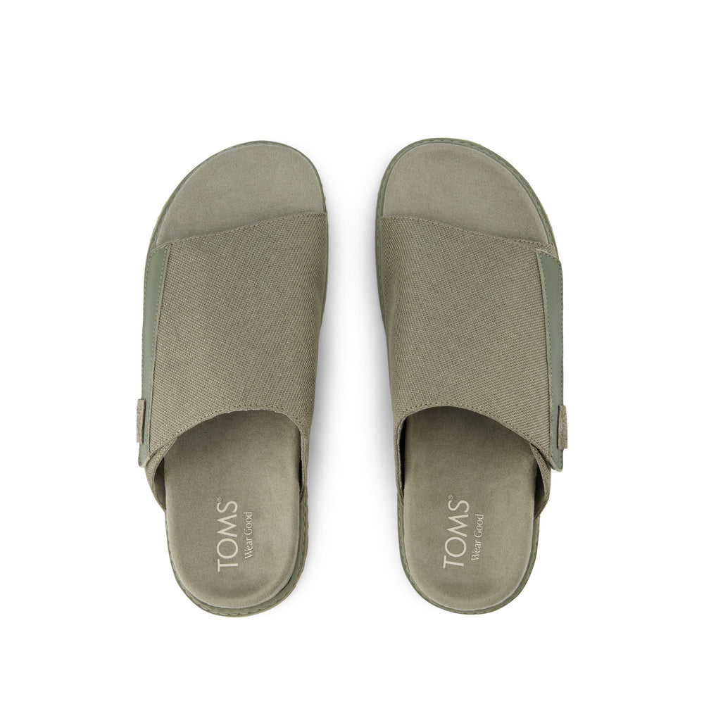 Danilo Slide Sandal Vetiver Grey Heavy Canvas