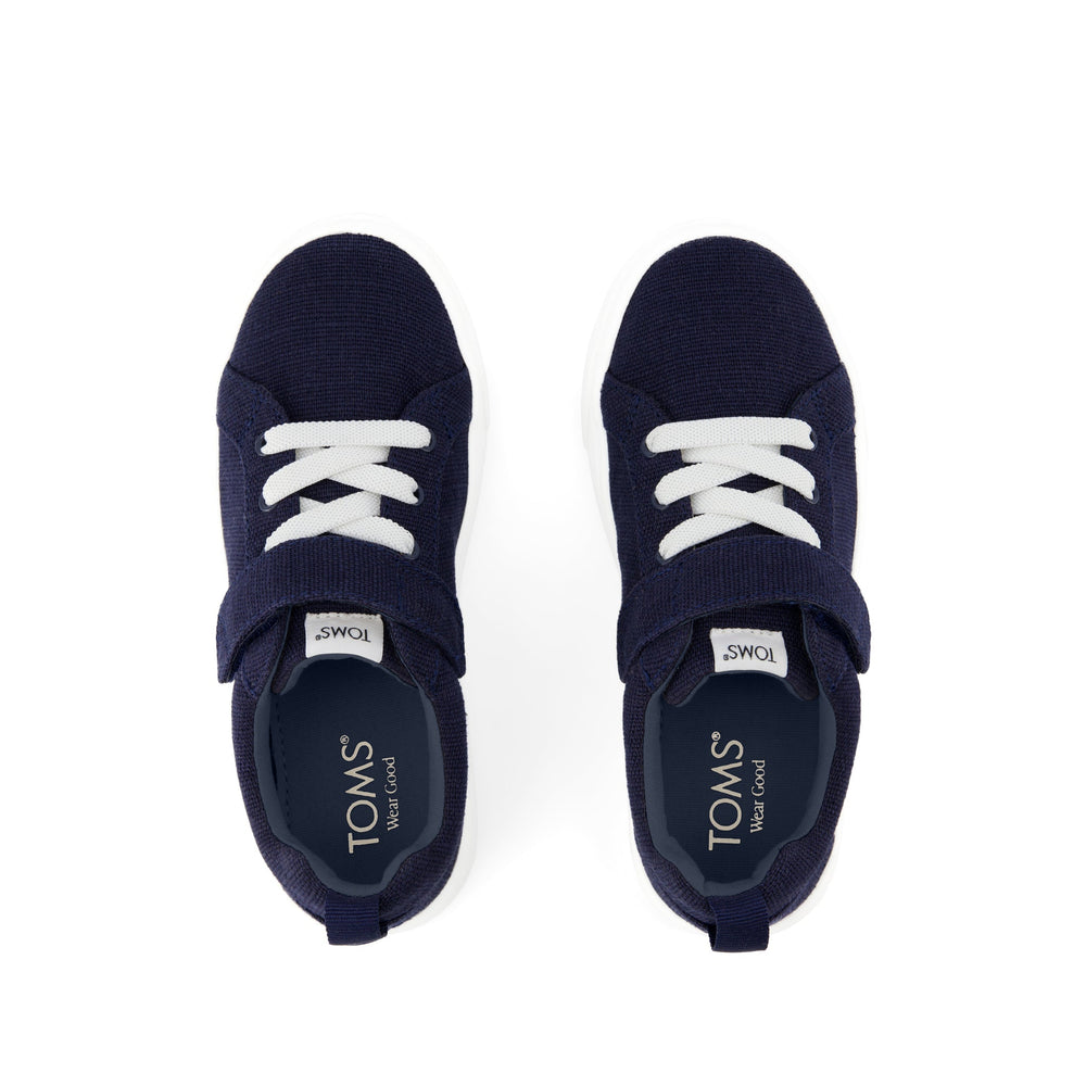 Cruz Lace-Up Navy Heritage Canvas Kids Sneaker