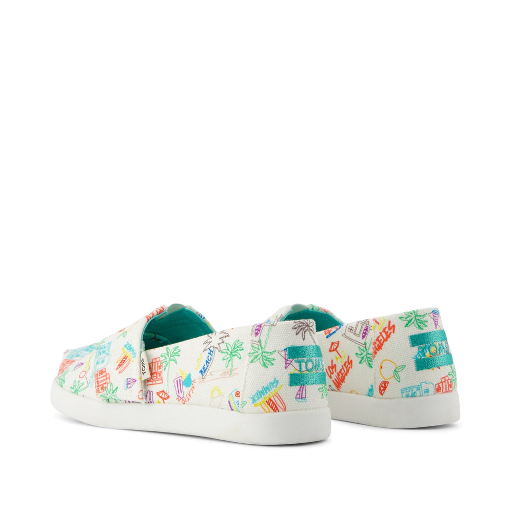 Alpargata Classic Kids Shoe Marshmallow White Sketchbook Print