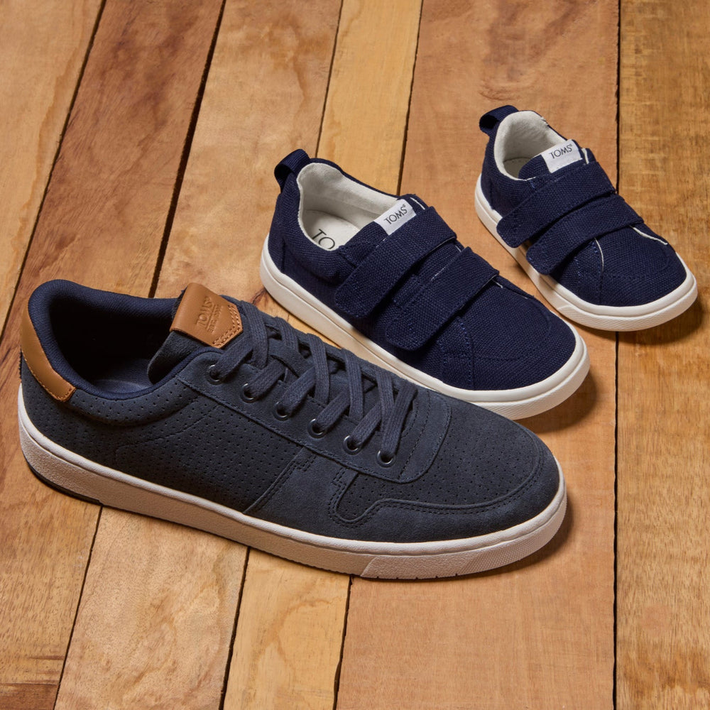 Cruz Double Strap Navy Heritage Canvas Kids Sneaker