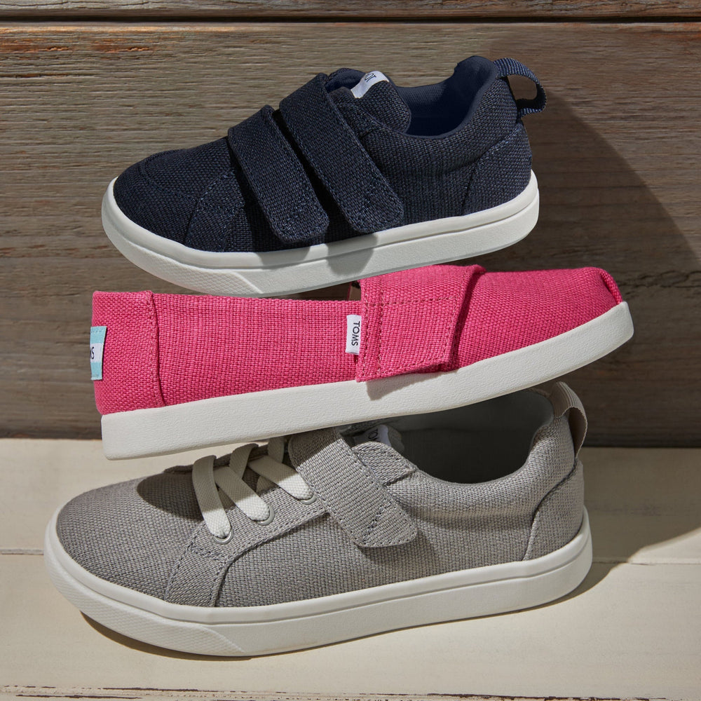 Cruz Double Strap Navy Heritage Canvas Kids Sneaker