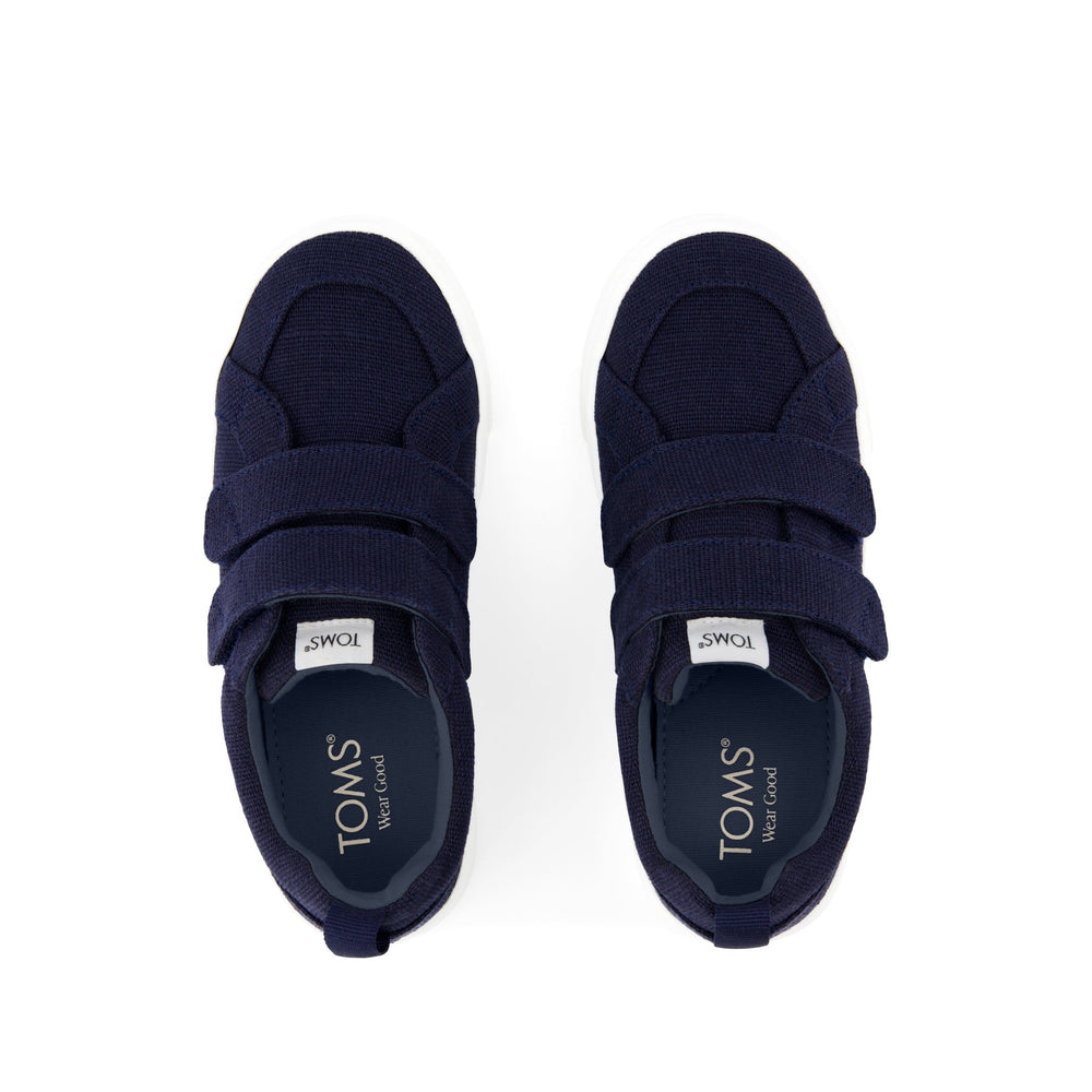 Cruz Double Strap Navy Heritage Canvas Kids Sneaker