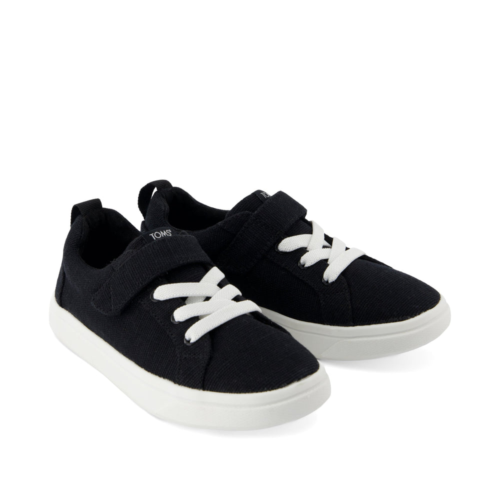Cruz Lace-Up Black Heritage Canvas Kids Sneaker