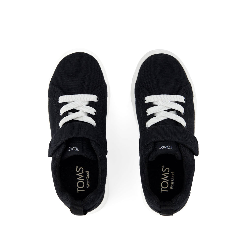 Cruz Lace-Up Black Heritage Canvas Kids Sneaker