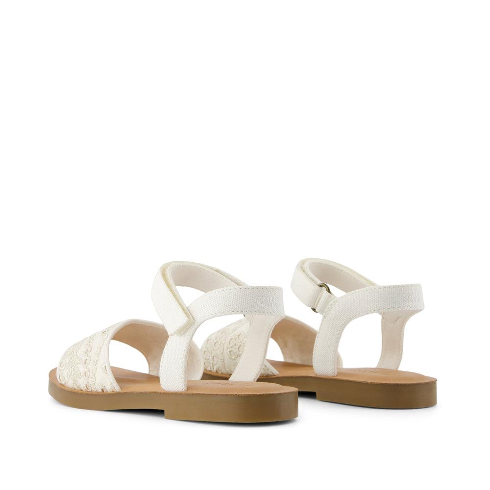 Remi Ankle Strap Kids Sandal Egret Botanical Eyelet