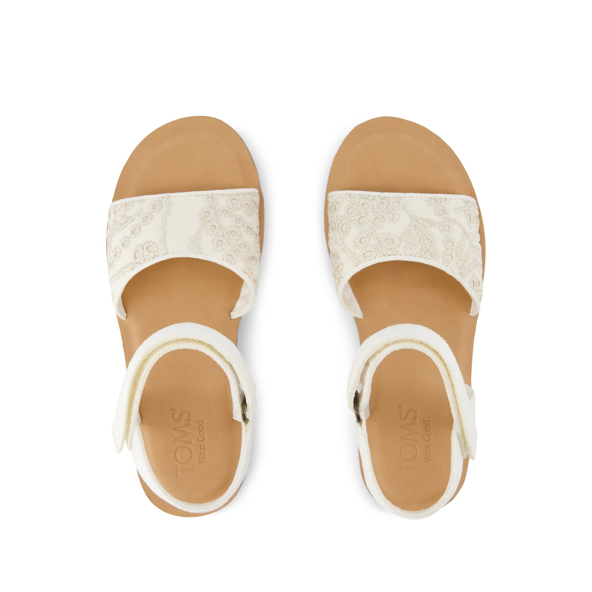 Remi Ankle Strap Kids Sandal Egret Botanical Eyelet