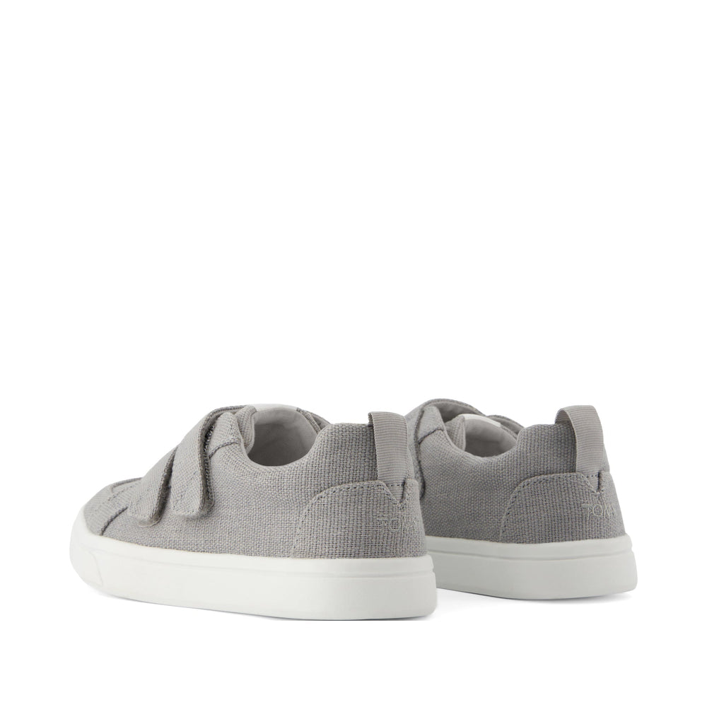 Cruz Double Strap Drizzle Grey Heritage Canvas Kids Sneaker