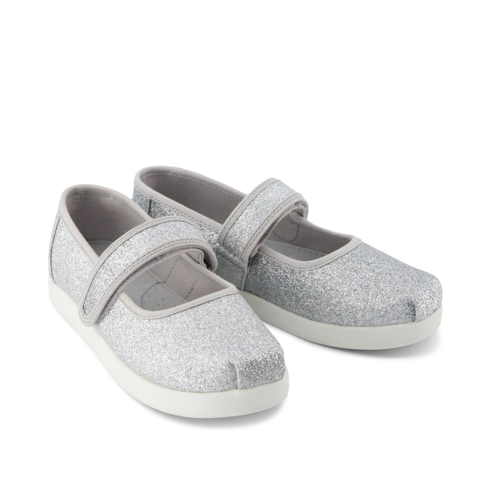Nora Mary Jane Kids Shoe Silver Iridescent Glimmer Kids Shoe