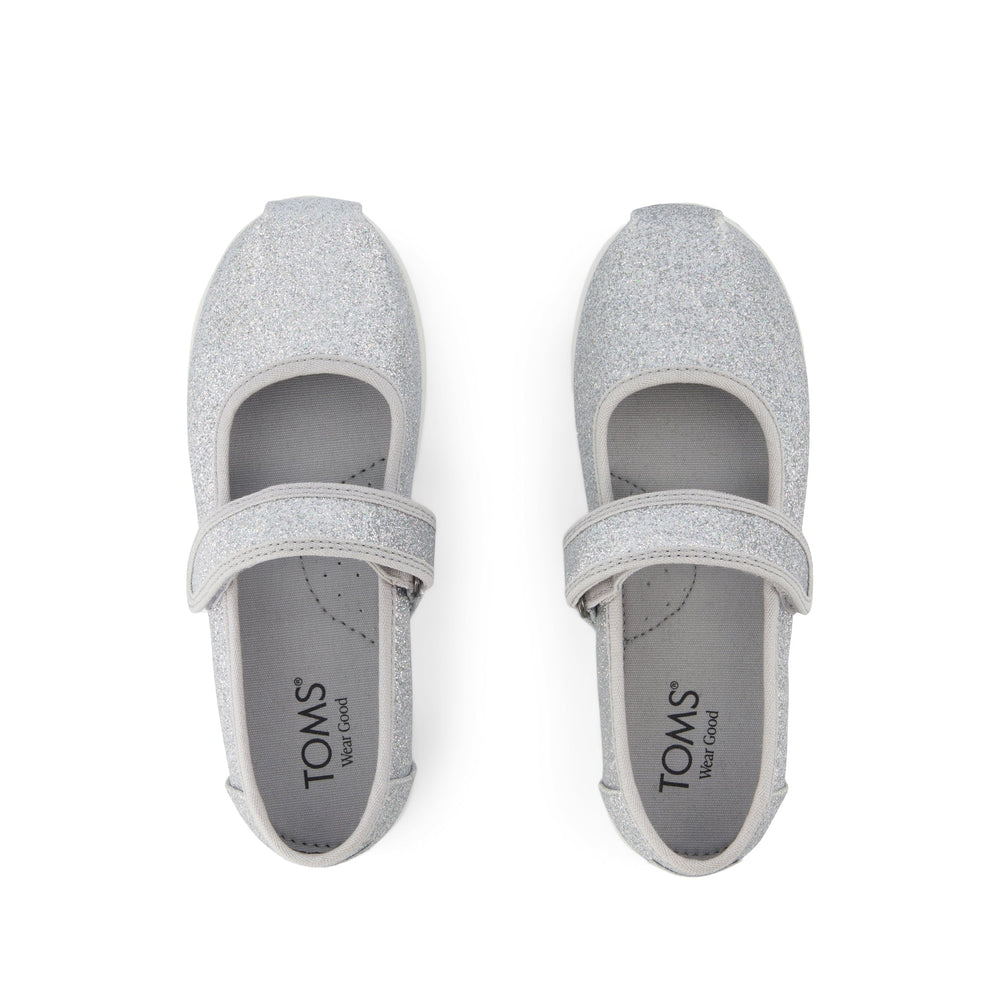 Nora Mary Jane Kids Shoe Silver Iridescent Glimmer Kids Shoe