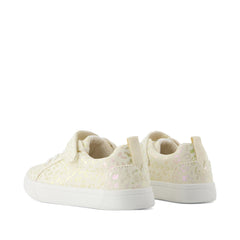 Cruz Lace-Up Natural Iridescent Leopard Kids Sneaker