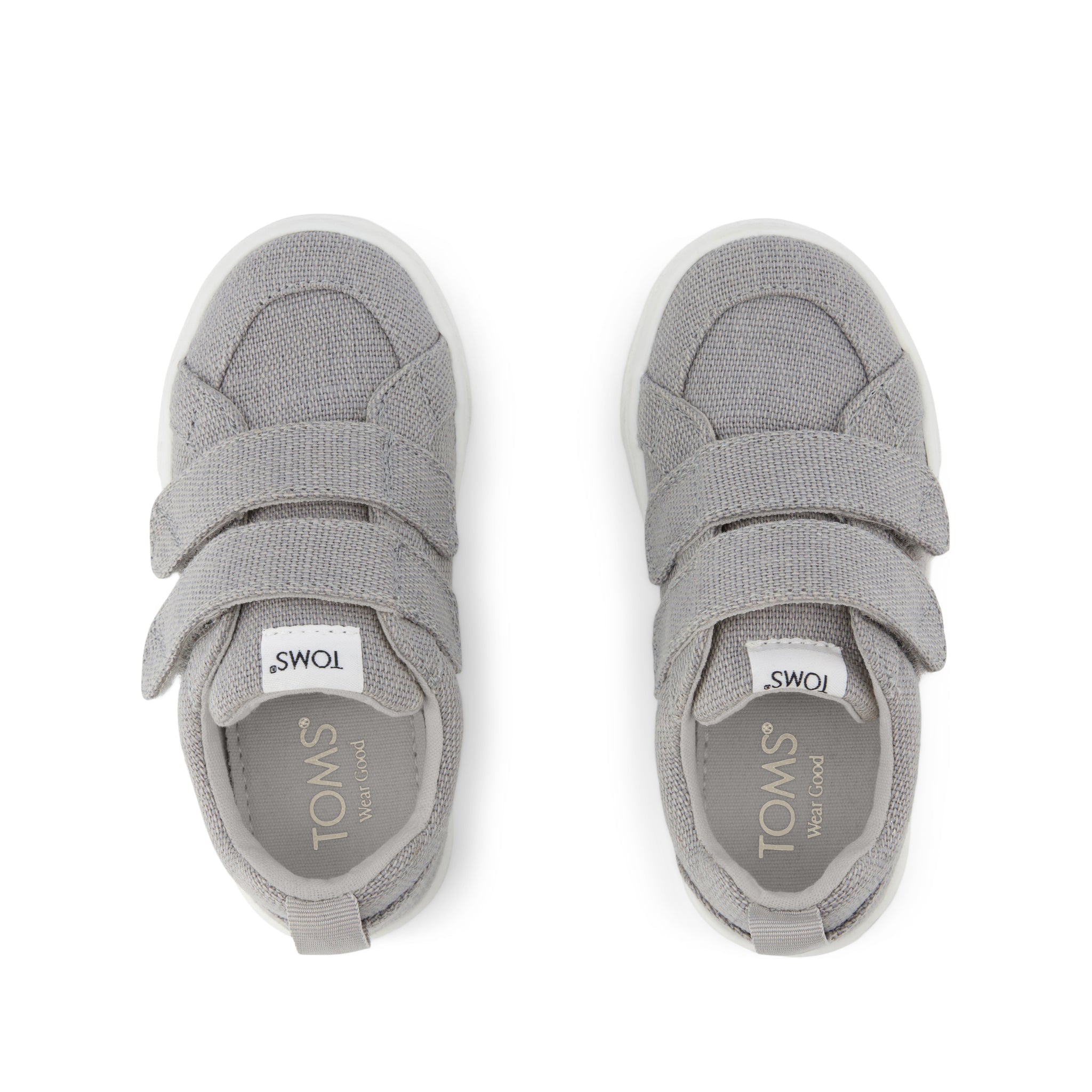 Cruz Double Strap Drizzle Grey Heritage Canvas Toddler Sneaker