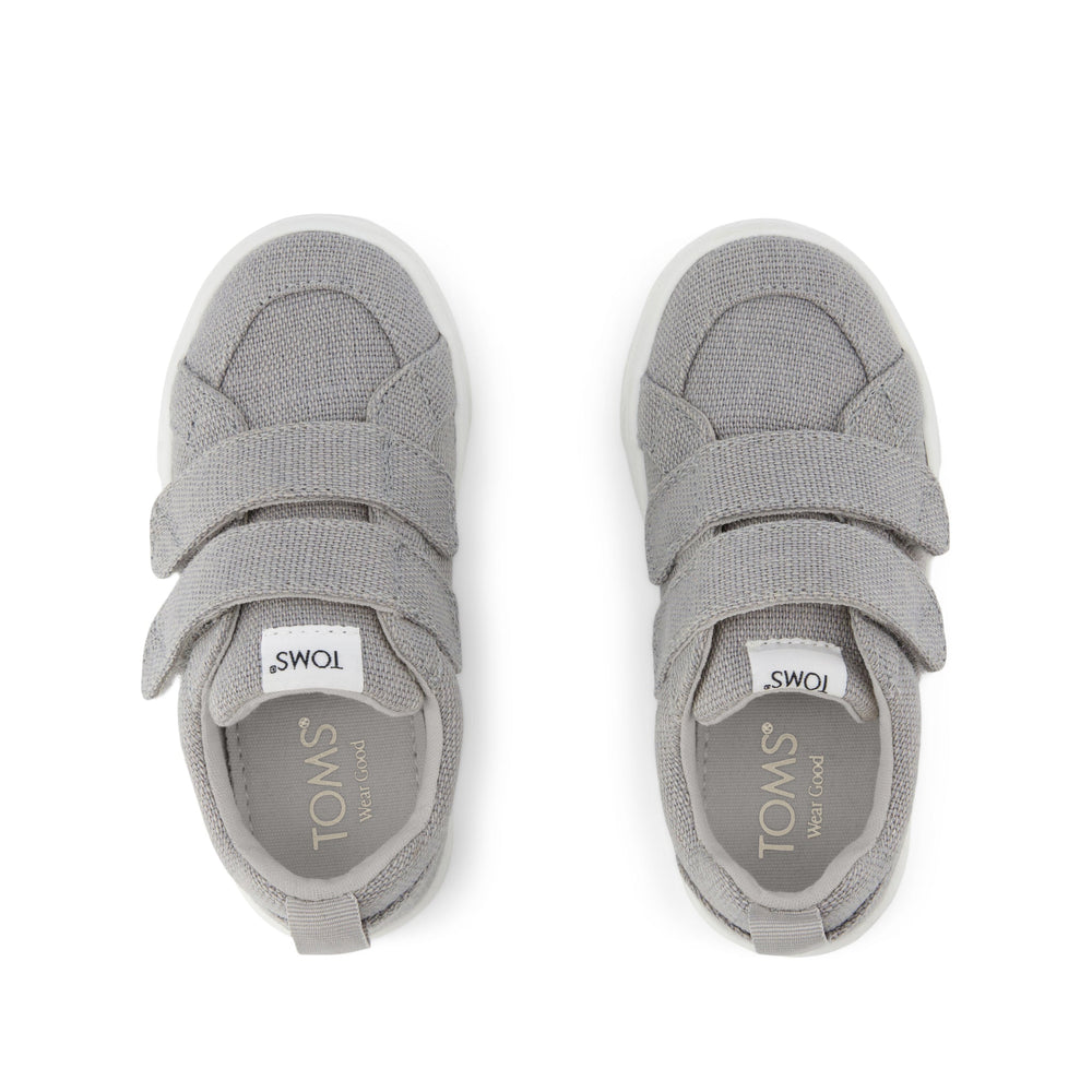 Cruz Double Strap Drizzle Grey Heritage Canvas Toddler Sneaker
