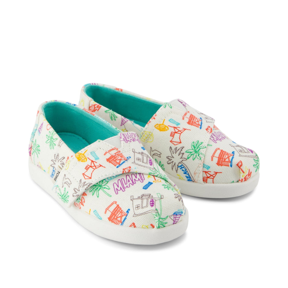 Alpargata Classic Toddler Shoe Marshmallow White Sketchbook Print