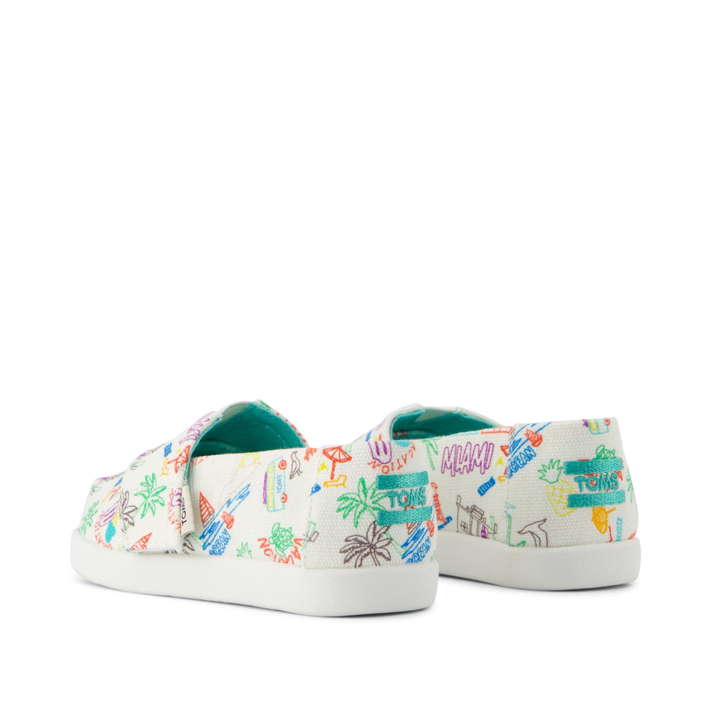 Alpargata Classic Toddler Shoe Marshmallow White Sketchbook Print