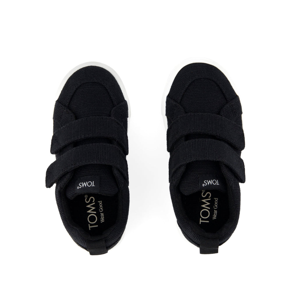 Cruz Double Strap Black Heritage Canvas Toddler Sneaker