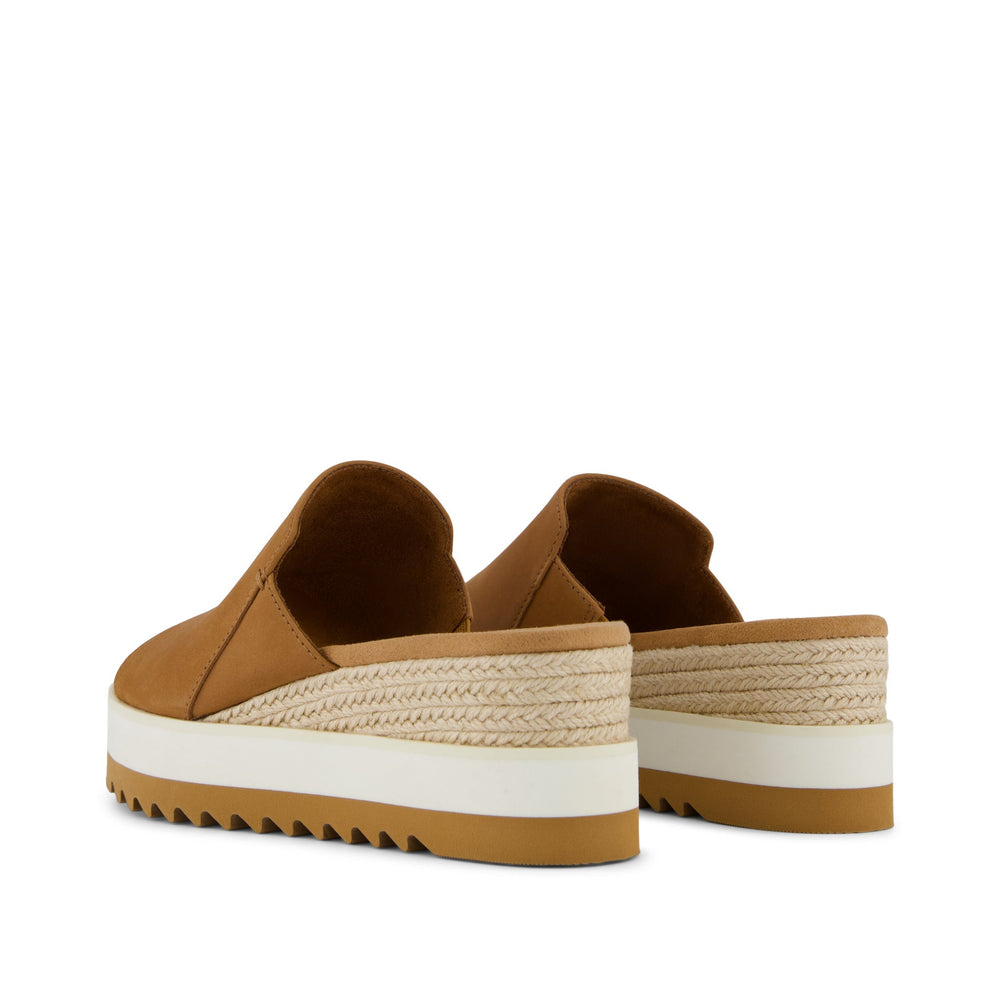 Diana Mule Wedge Sandal Brown Sugar Leather