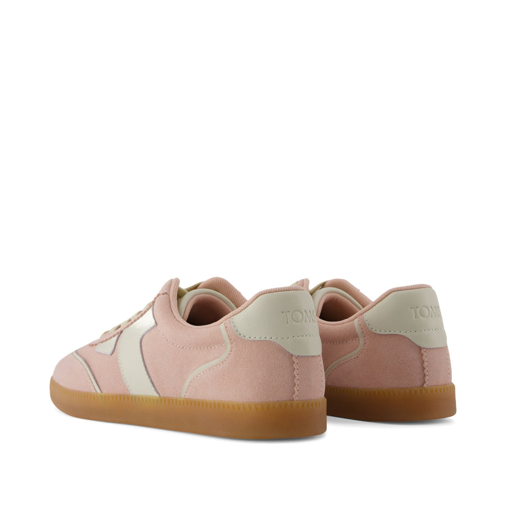 Collins Pale Rose Suede and Leather Lace Up Sneaker