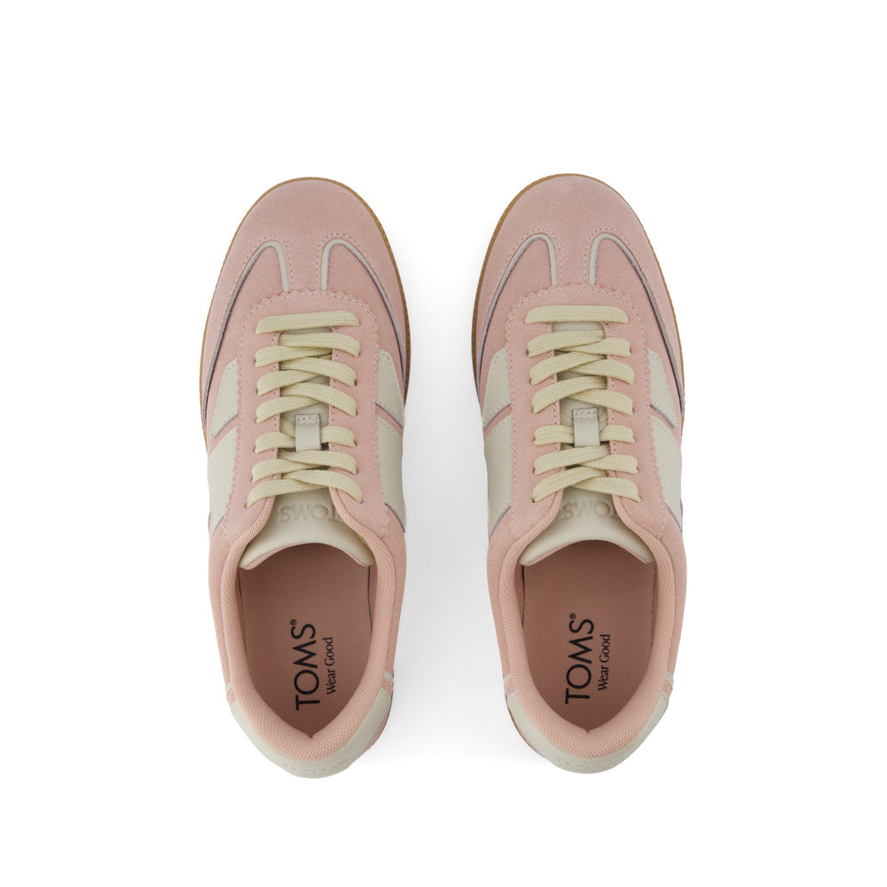 Collins Pale Rose Suede and Leather Lace Up Sneaker