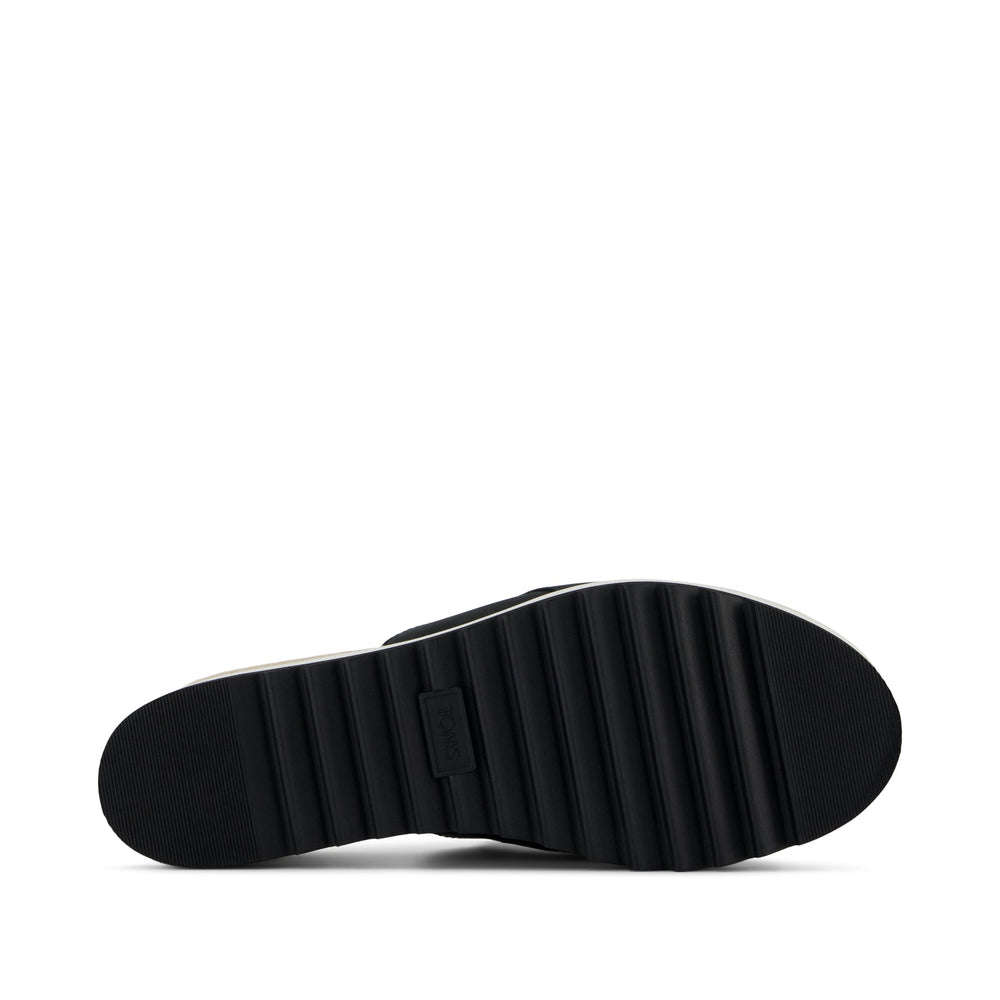 Diana Mule Wedge Sandal Black Leather