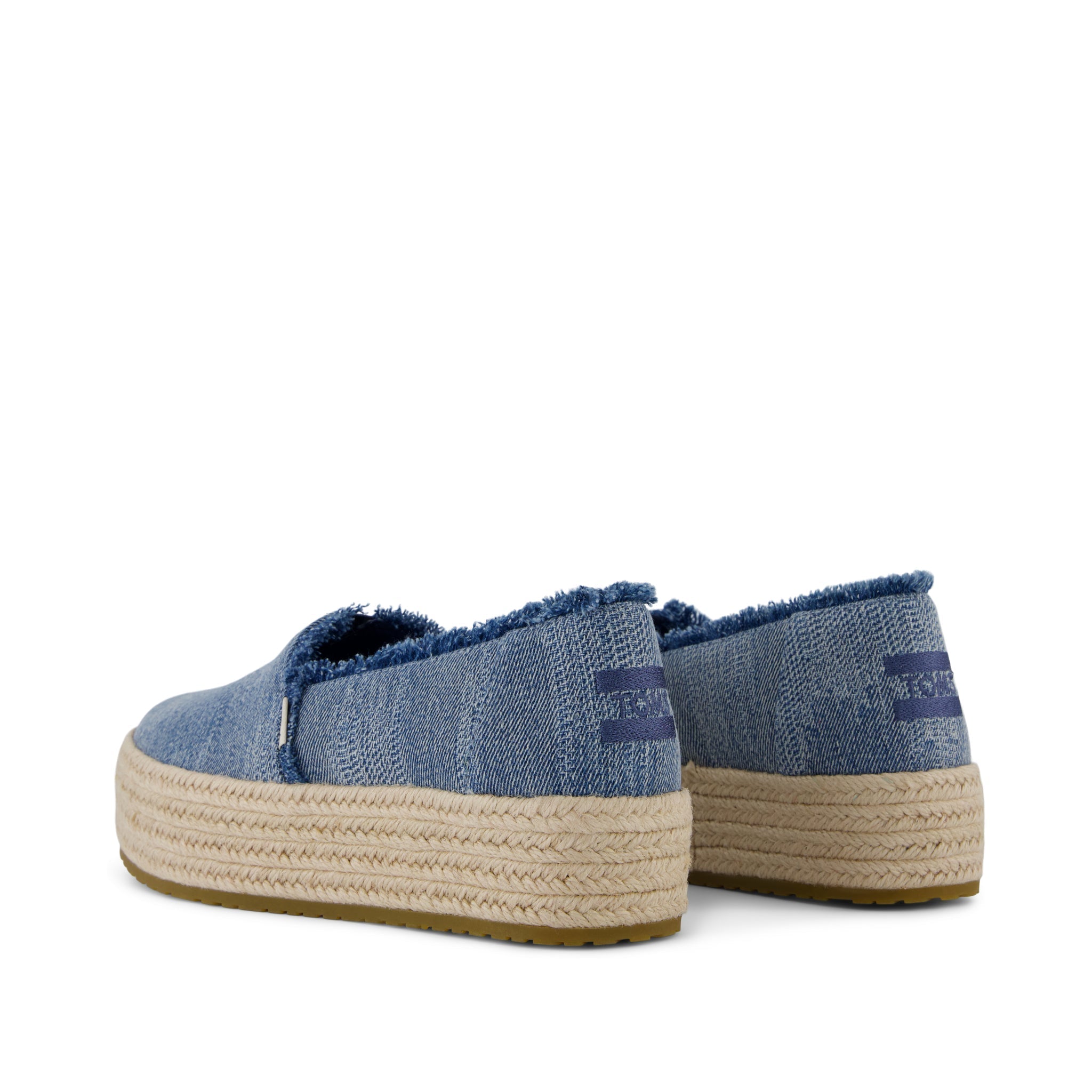 Valencia Platform Espadrille Textured Denim