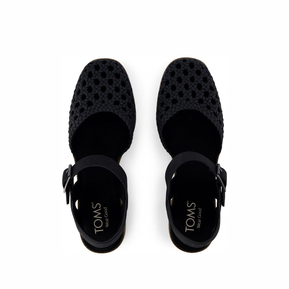 Jaclyn Black Perforated Leather Heel