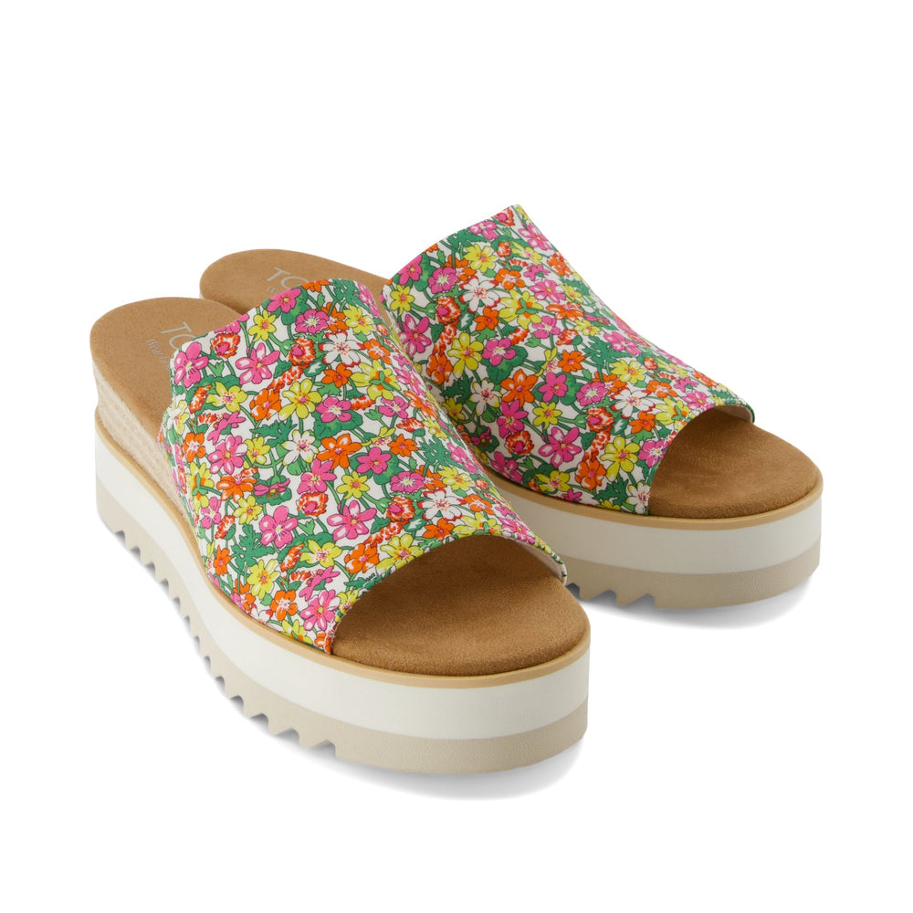 Diana Mule Roses Liberty Print Wedge Sandal