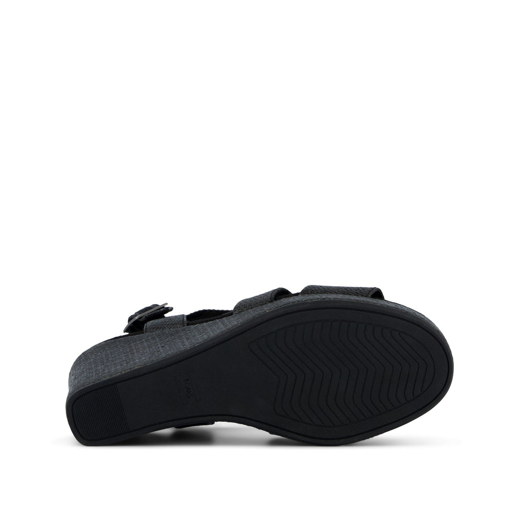 Alondra Wedge Sandal Black Raffia
