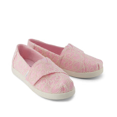 Alpargata Classic Kids Shoe Pink Hearts Eyelet Lace