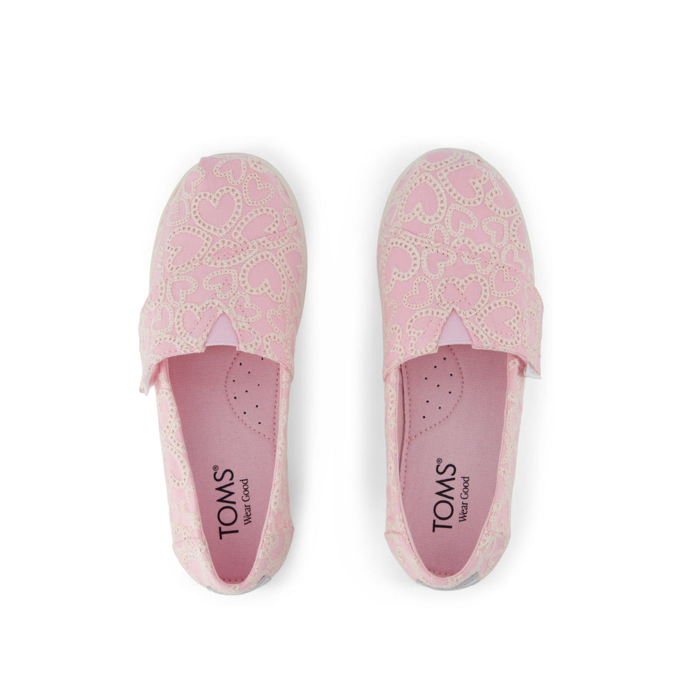 Alpargata Classic Kids Shoe Pink Hearts Eyelet Lace