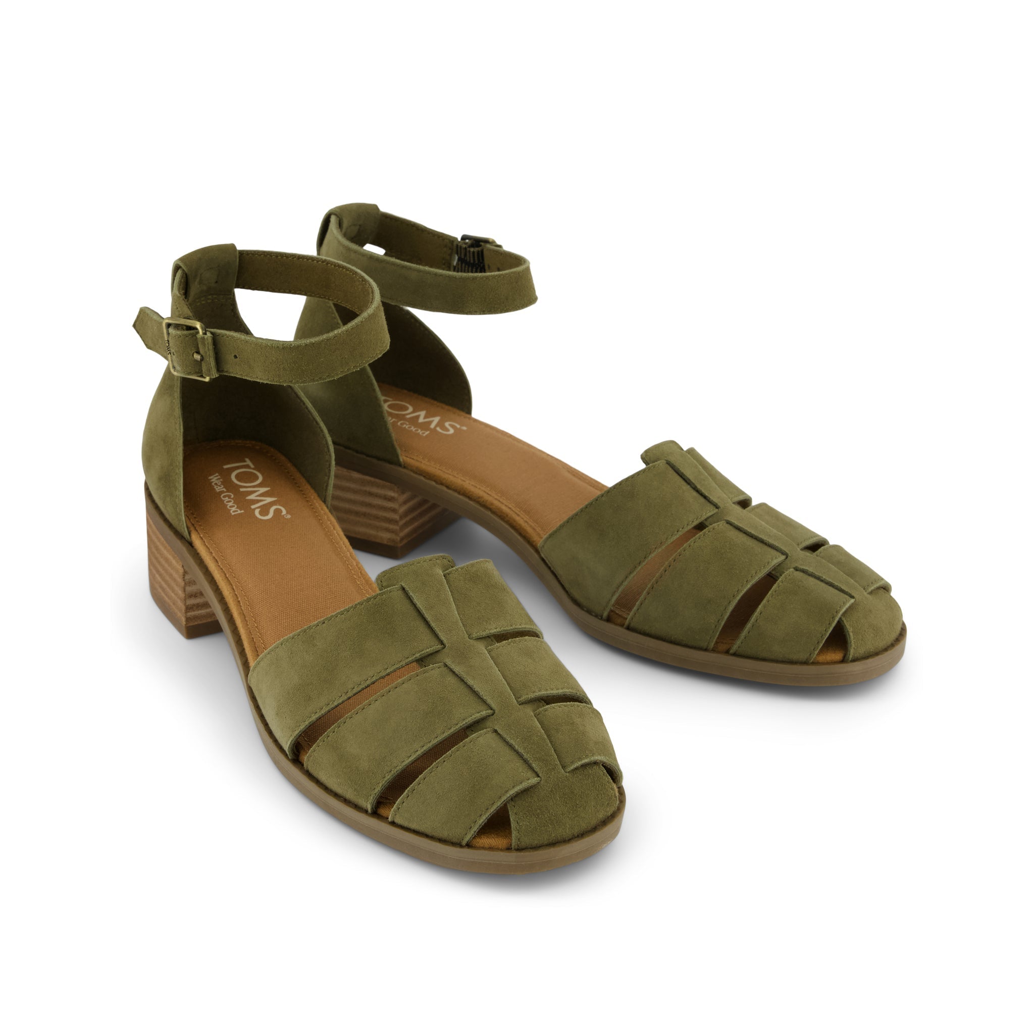Jaclyn Fisherman Heel Military Olive Kid Suede
