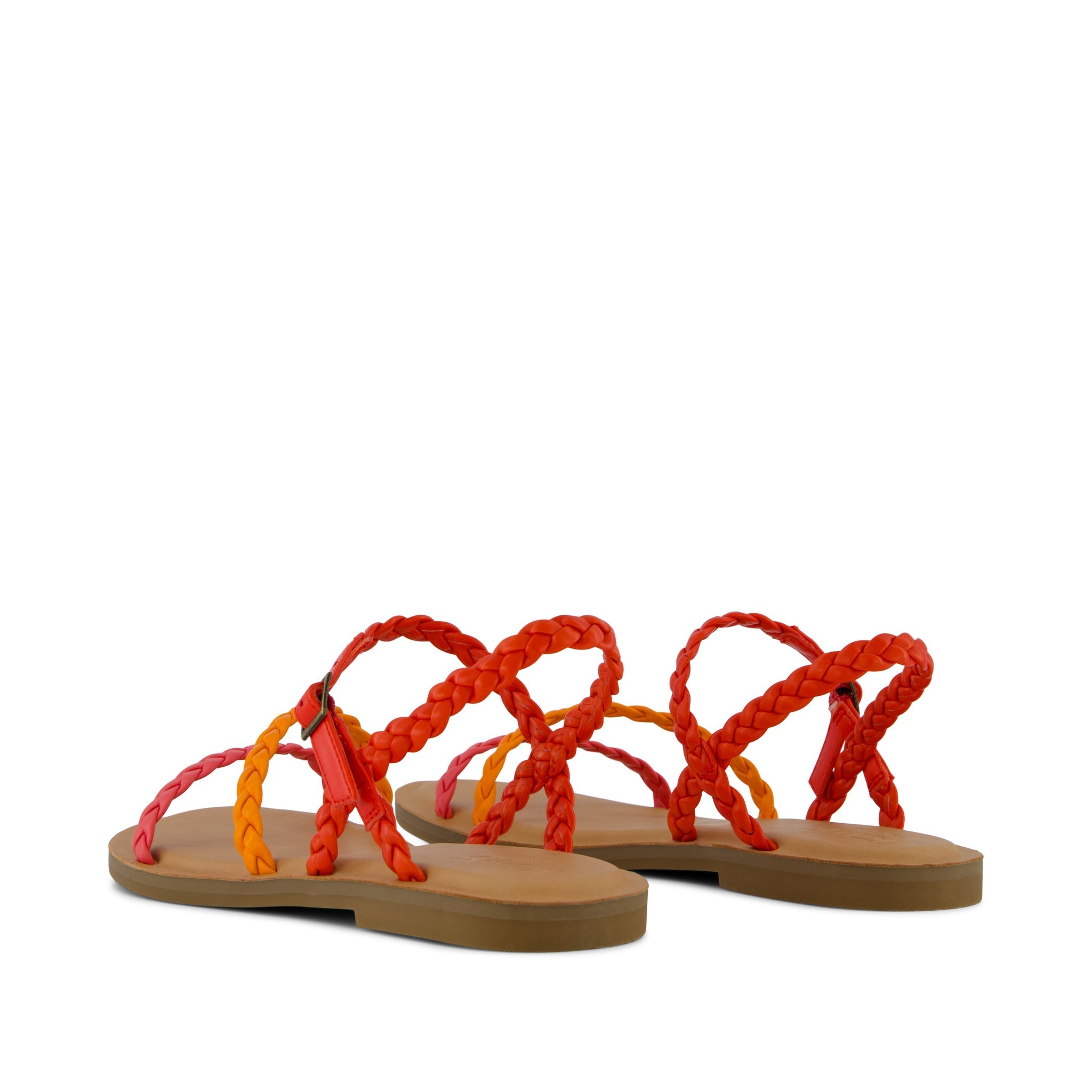 Kira Strappy Sandal Flame Synthetic Braid