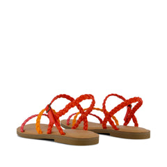Kira Strappy Sandal Flame Synthetic Braid