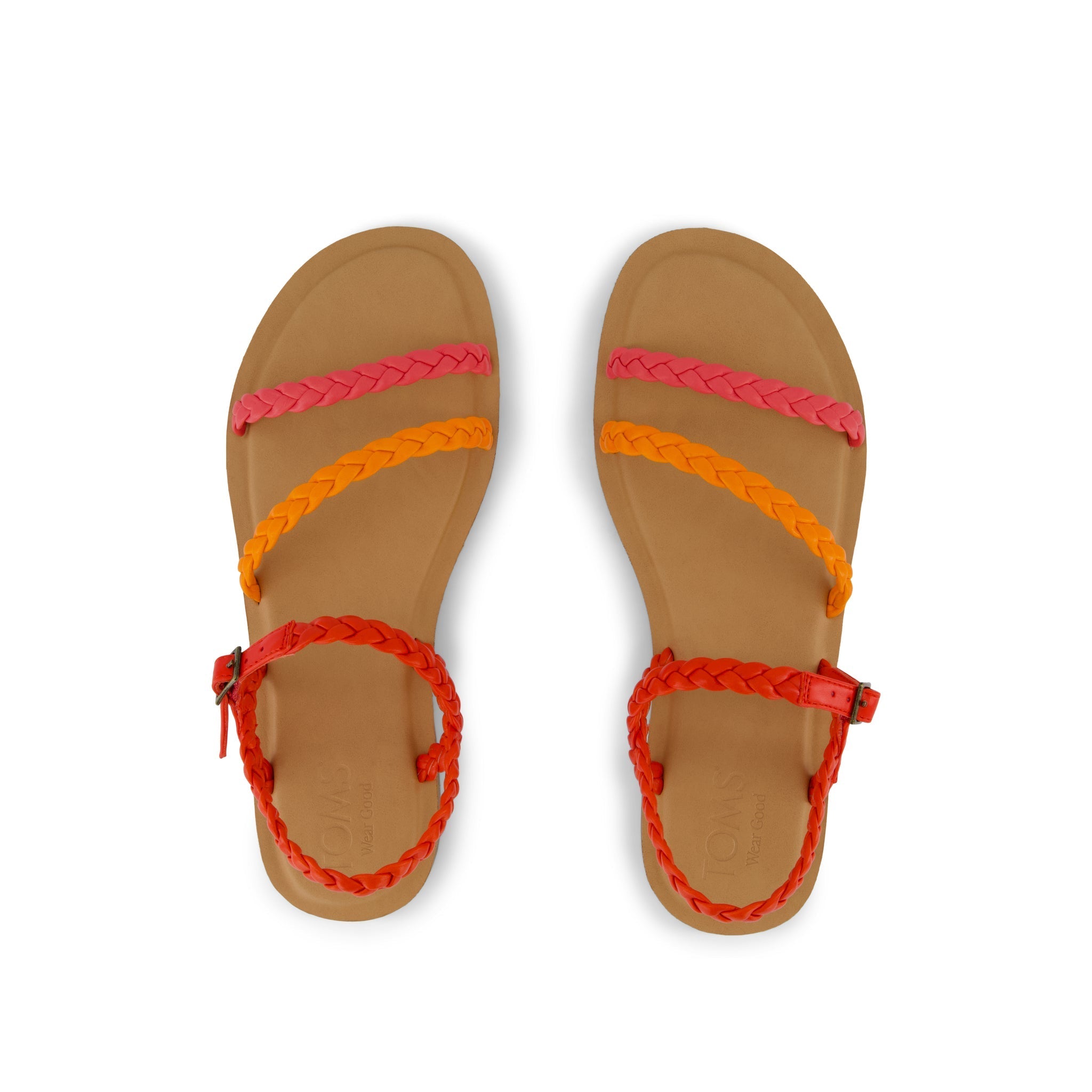 Kira Strappy Sandal Flame Synthetic Braid