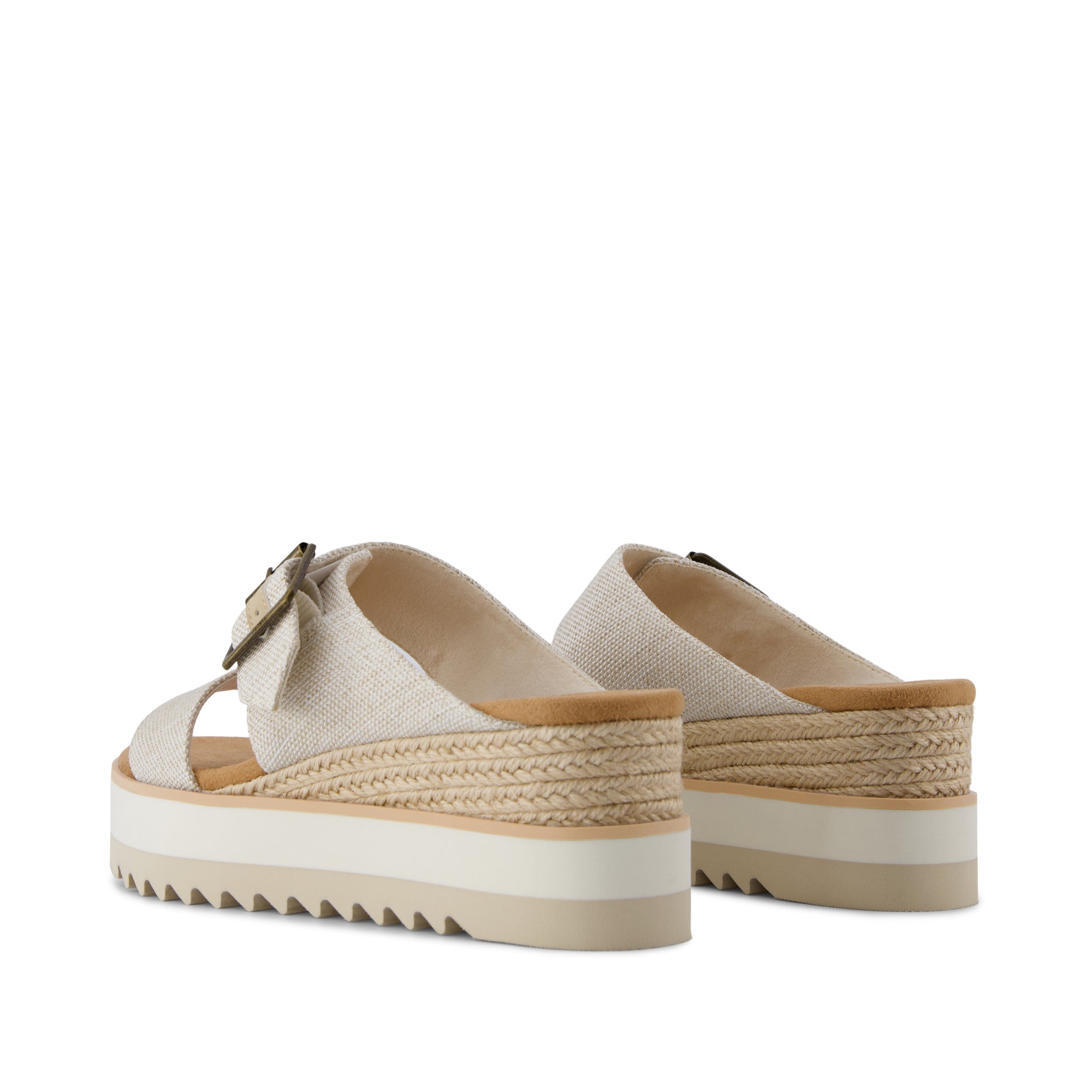 Diana Mule Buckle Wedge Sandal Natural Yarn Dye