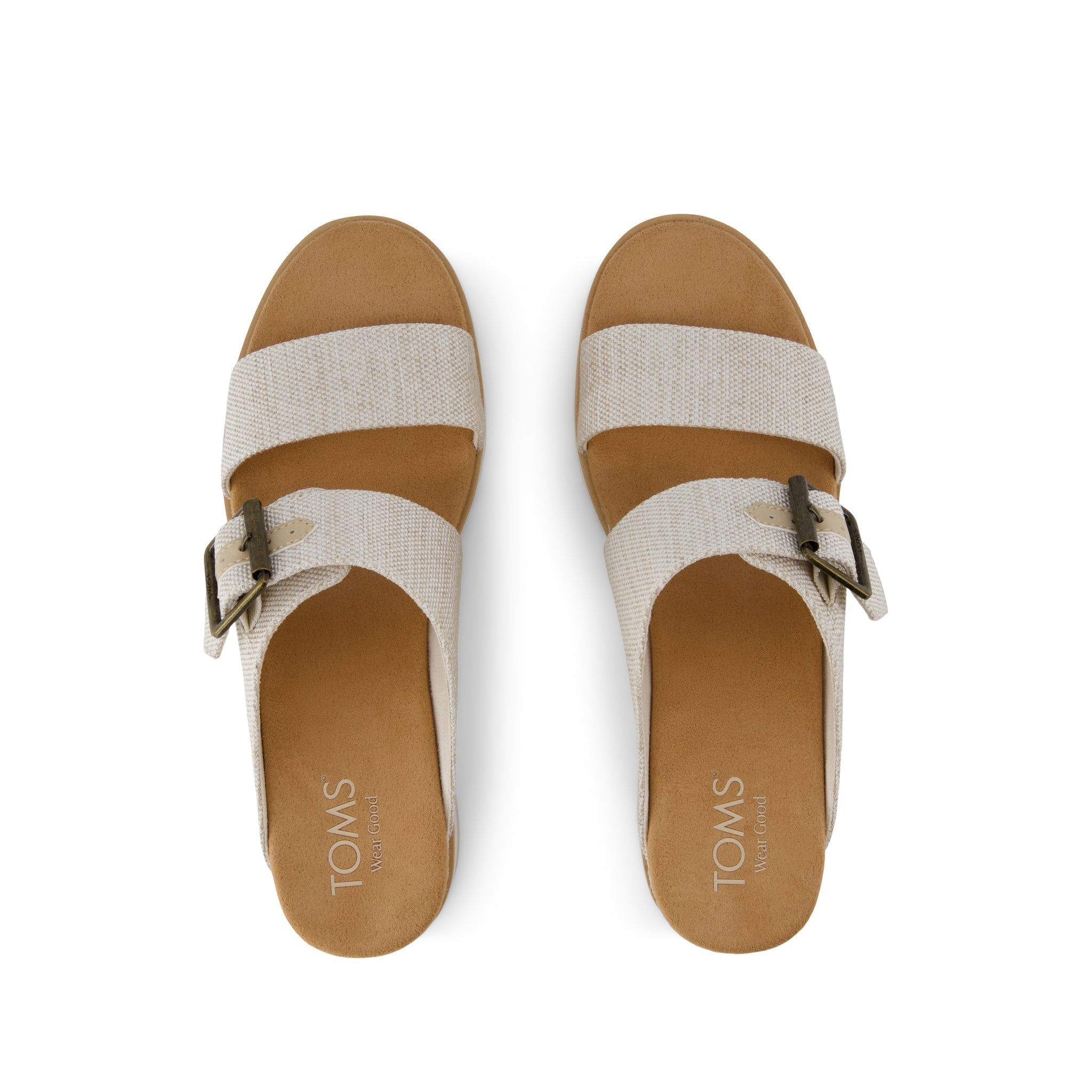 Diana Mule Buckle Wedge Sandal Natural Yarn Dye