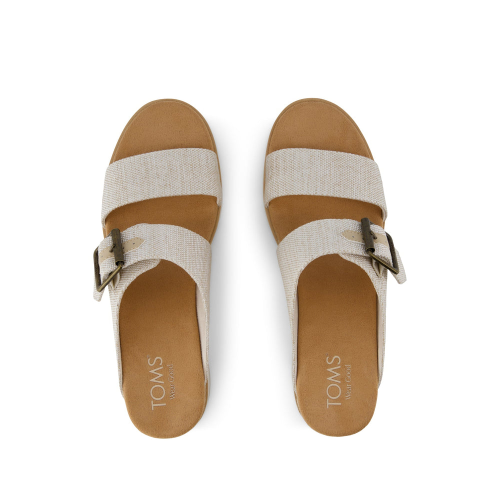 Diana Mule Buckle Wedge Sandal Natural Yarn Dye