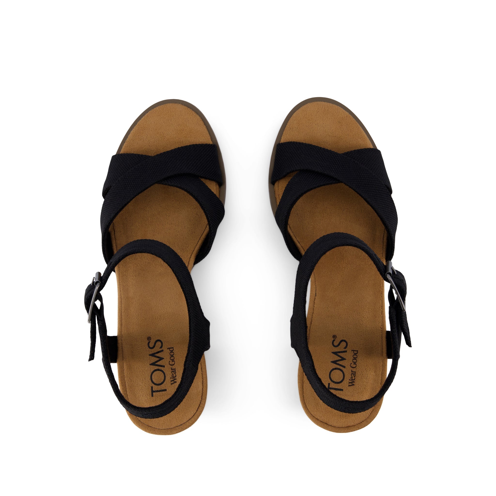 Majorca Ankle Strap Heeled Sandal Black Woven Melange