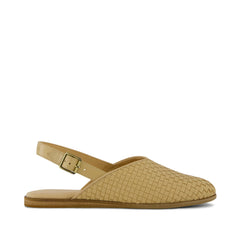 Jade Slingback Flat Light Caramel Basketweave