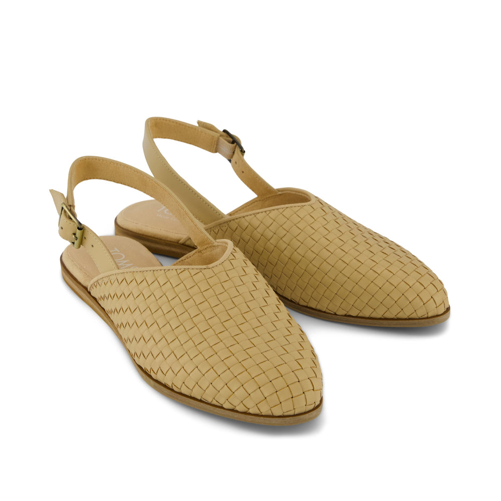 Jade Slingback Flat Light Caramel Basketweave
