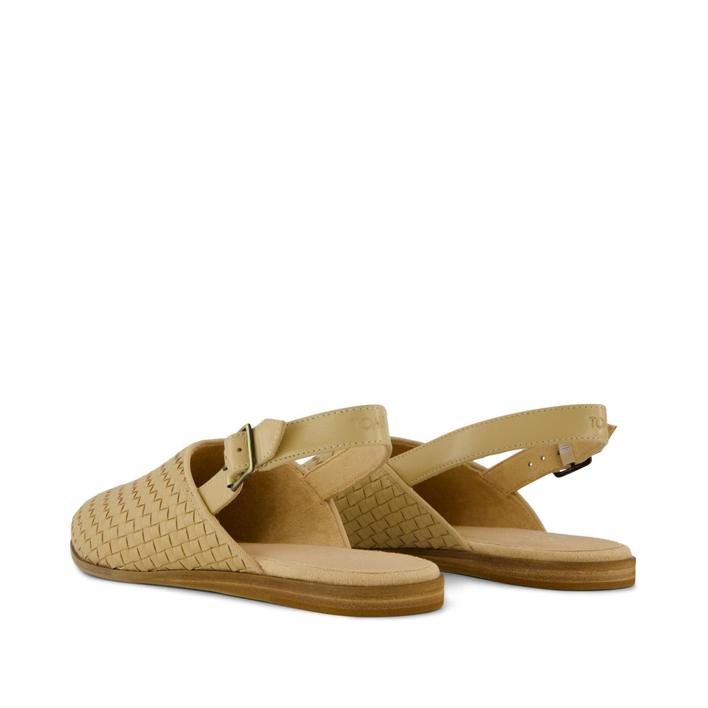 Jade Slingback Flat Light Caramel Basketweave